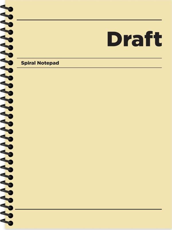 Çizgili Sert Kapak Spiralli Draft Defter Sarı 17x24 - Image 1