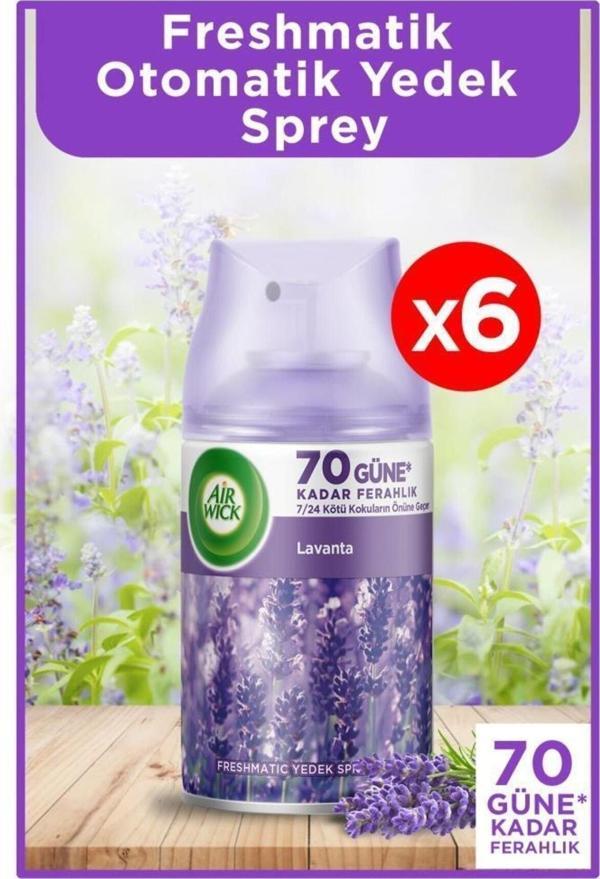 Air Wick Oda Kokusu Freshmatic Makine Yedek Spreyi Lavanta 6 Adet - Image 1