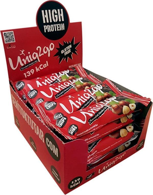 Uniq2Go Chocodark Fındıklı Protein Bar 38 gr 16 Adet - Image 1