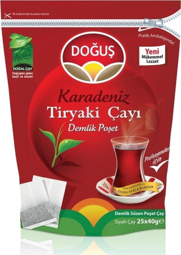 Doğuş Karadeniz Tiryaki De Mlik Poşet Çay 40 gr. X 25 Adet - Image 1