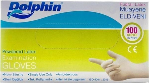 Dolpin Lateks Pudralı Eldiven Small-100 Adet - Image 1