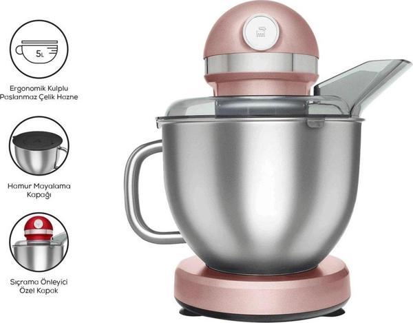 Karaca Mastermaid Chef Pro Çift Kollu Stand Mikser Rosegold 1750 W - Image 1