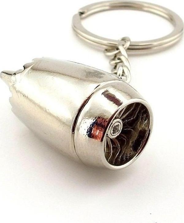 Uçak Jet Motoru Şeklinde Havacı Pilot Ağır Metal Anahtarlık KC050 - Image 1
