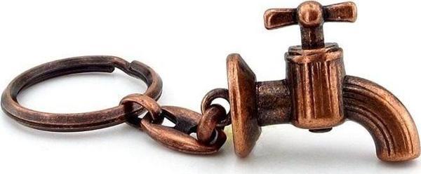 Bakır Renkli Retro Vintage Musluk Şekilli Metal Anahtarlık Kc023 - Image 1