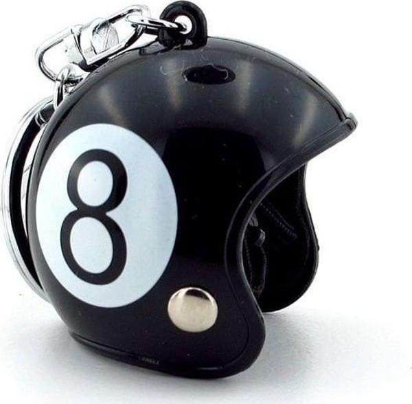 Bilardo Topu 8 Numara Motosiklet Scooter Motor Kaskı Anahtarlık KC086 - Image 1