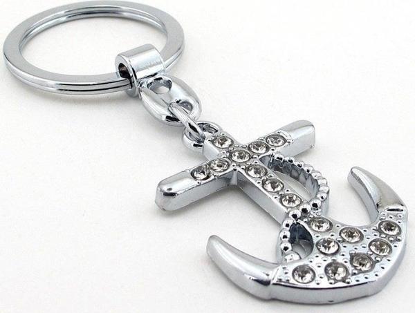Unisex Gemici Çapa Çipa Denizci Parlak Taşli Metal Anahtarlik Kc729 - Image 1