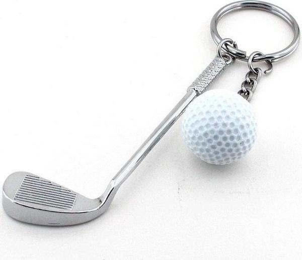 Unisex Golf Topu Ve Sopasi Şeklinde Spor Metal Anahtarlik Kc716 - Image 1