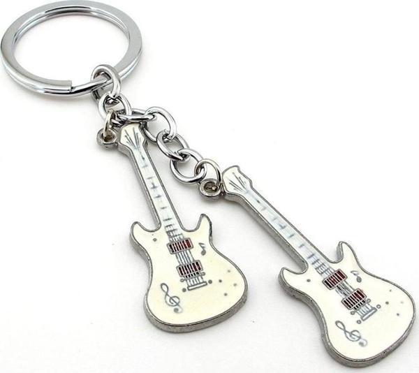Çift Electro Gitar Müzik Rock n Roll Metal Anahtarlık KC037 - Image 1