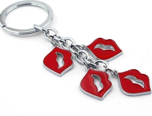 Unisex Öpücük Kirmizi Dudaklar Metal Anahtarlik Kc554 - Image 1