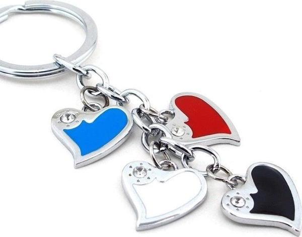 Unisex Renkli Kalpler Sallantili Metal Anahtarlik Kc482 - Image 1