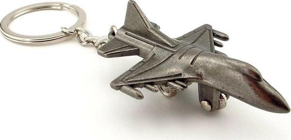 F16 Falcon Fighter Uçak Savaş Uçağı Gri Metal Anahtarlık KC071 - Image 1