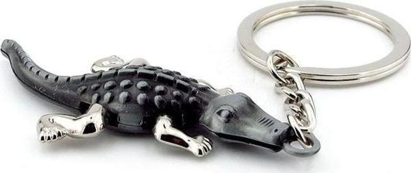 Gri Timsah Crocodile Oynar Bacaklı Tasarım Metal Anahtarlık Kc016 - Image 1