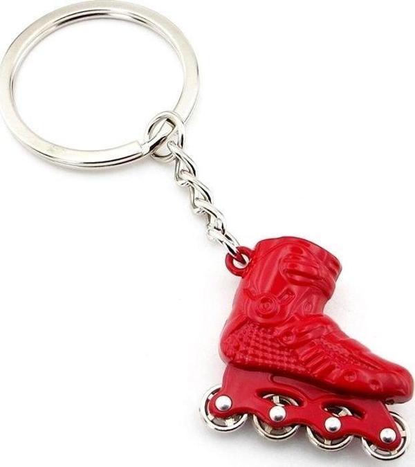 Kırmızı Paten Roller Skate Döner Tekerli Metal Anahtarlık Kc002 - Image 1