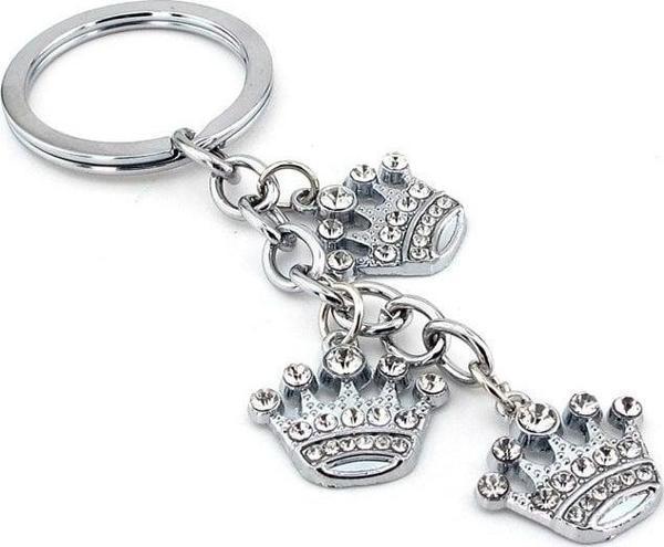 Kraliçe Tacı Taşlı Sallantılı Metal Anahtarlık Kc867 - Image 1