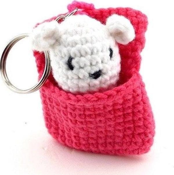 Organik Ipli El Yapımı Örgü Minik Koala Anahtarlık Kc822 - Image 1