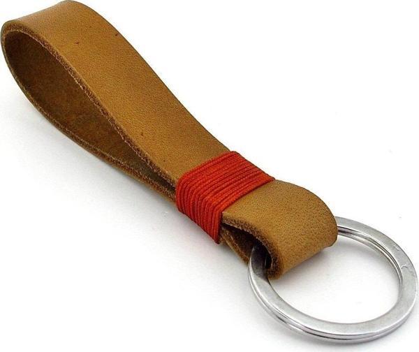 Orjinal Deri Ip Sargılı Taba Renk Anahtarlık Kc909 - Image 1