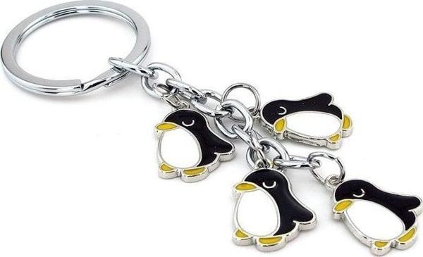 Penguenler Sallantılı Metal Anahtarlık Kc866 - Image 1