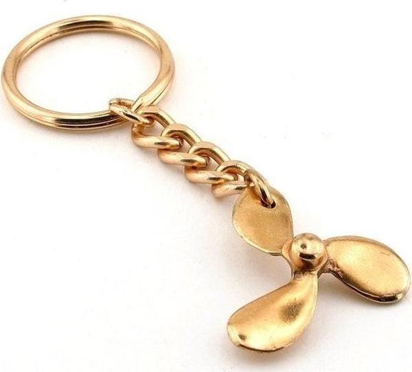 Sarı Renkli Tekne Pervanesi Denizci Metal Anahtarlık Kc838 - Image 1