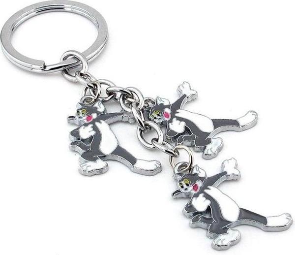 Tom Ve Jerry Kedi Tom Sallantılı Metal Anahtarlık Kc887 - Image 1