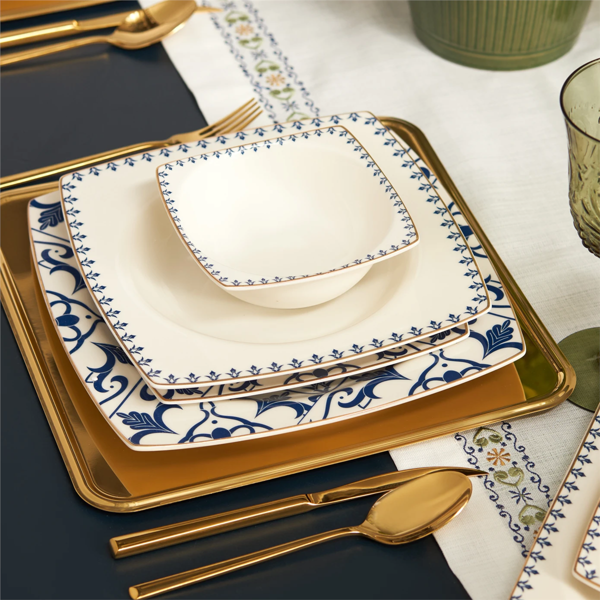 Karaca Massimo Cream 60 Parça 12 Kişilik Porselen Yemek Takımı - Image 1