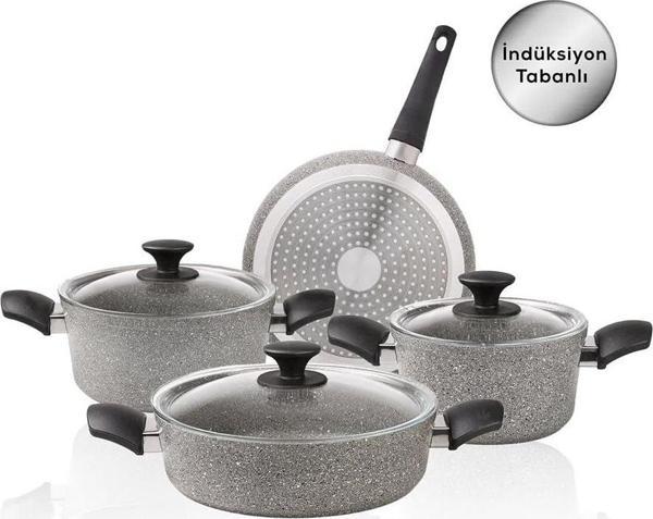 Karaca Biogranit Grey 7 Parça Tencere Seti - Image 1