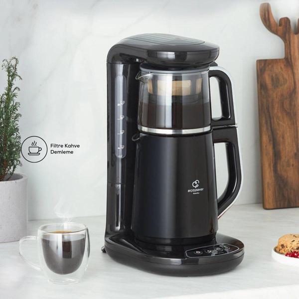 Karaca Çaysever Robotea 3 in 1 Konuşan Çay Makinesi Su Isıtıcı ve Filtre Kahve Demleme - Image 1