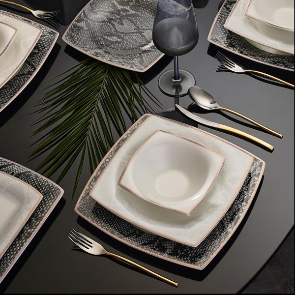Karaca Fine Pearl Şahmeran 62 Parça 12 Kişilik Yemek Takımı Gold - Image 1