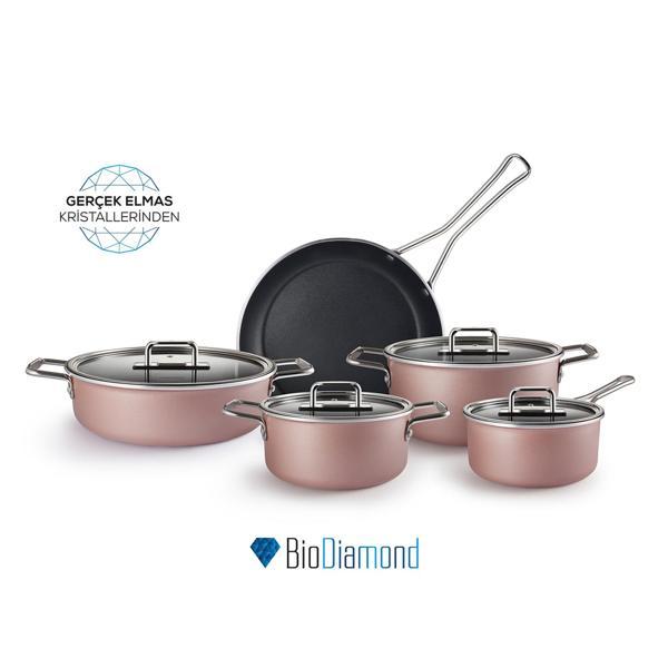 Karaca Mastermaid Biodiamond 9 Parça Tencere Seti Bronzy - Image 1