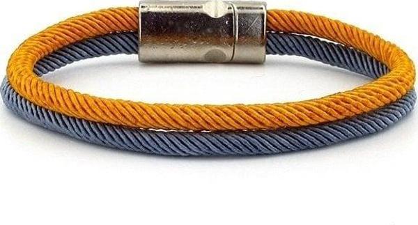 GRİ HARDAL İKİ SIRA METAL MIKNATISLI ERKEK BİLEKLİK M014R - Image 1