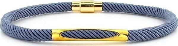 GRİ ÖRGÜ İPLİ SARI METAL MIKNATISLI ERKEK BİLEKLİK M026B - Image 1