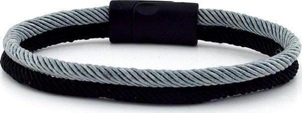 GRİ SİYAH İKİ SIRALI METAL MIKNATISLI ERKEK BİLEKLİK M014E - Image 1