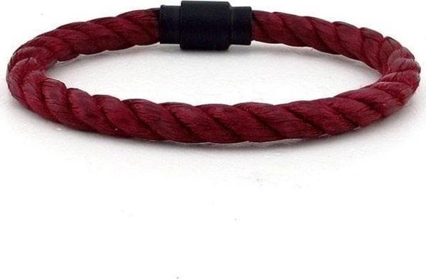 BORDO HALAT SİYAH METAL MANYETİK KLİPS ERKEK BİLEKLİK BT385 - Image 1