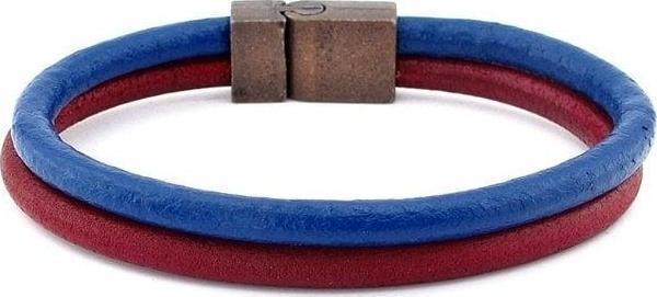 BORDO LACİVERT ORJİNAL DERİ METAL MIKNATIS BİLEKLİK M016C - Image 1