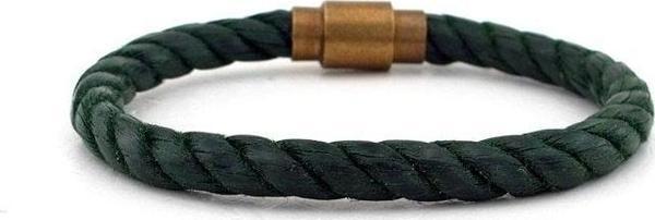 HAKİ YEŞİL HALAT BRONZ METAL MIKNATISLI ERKEK BİLEKLİK BT423 - Image 1
