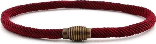 BORDO ÖRGÜLÜ İP METAL MIKNATISLI KLİPS ERKEK BİLEKLİK BT463 - Image 1