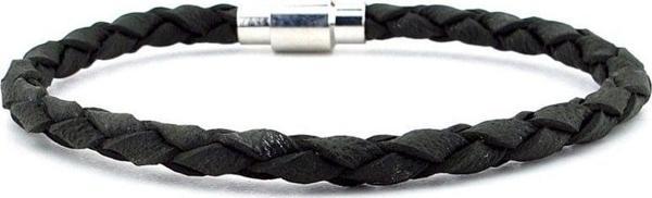 HAKİ YEŞİL SAÇ ÖRGÜ DERİ METAL MIKNATIS ERKEK BİLEKLİK M019F - Image 1