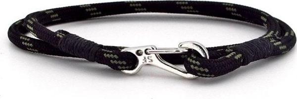 HAKİ YEŞİL SİYAH PARACORD METAL KANCA SARMA ERKEK BİLEKLİK M011C - Image 1