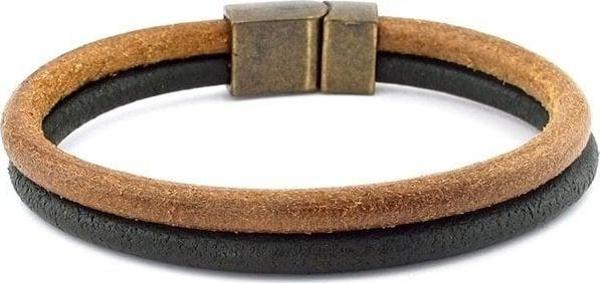 HAKİ YEŞİL TABA ORJİNAL DERİ METAL MIKNATIS BİLEKLİK M016B - Image 1