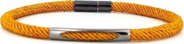 HARDAL SARI İPLİ ANTRASİT METAL MIKNATIS ERKEK BİLEKLİK M028F - Image 1