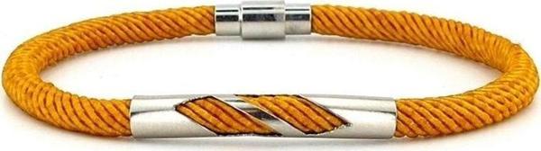 HARDAL SARI ÖRGÜ İP METAL ÇENTİK MIKNATISLI ERKEK BİLEKLİK M027K - Image 1