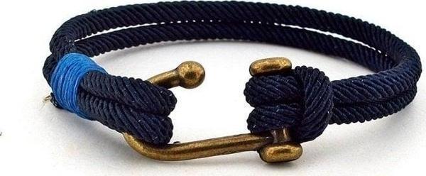 BRONZ KANCALI LACİVERT ERKEK BİLEKLİK BT328 - Image 1
