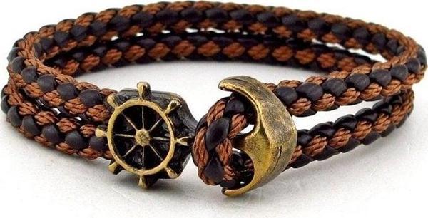 ÇAPA DÜMEN  KAHVE RENK DERİ ERKEK BİLEKLİK BT192 - Image 1