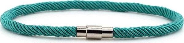 İNCE TURKUAZ ÖRGÜ İPLİ MANYETİK KLİPS ERKEK BİLEKLİK BT435 - Image 1