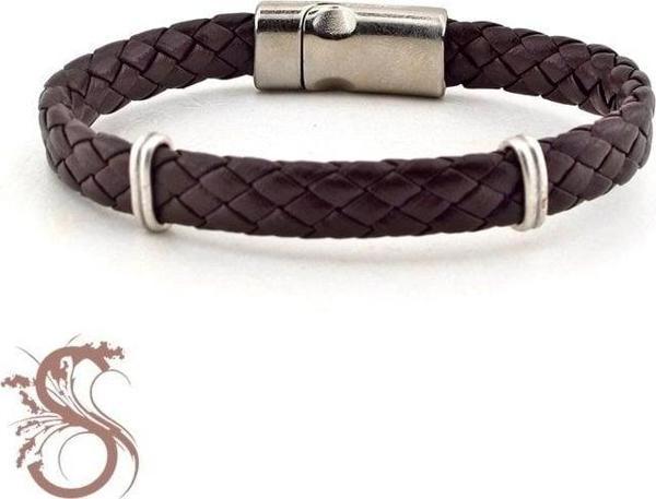 KAHVE DERİ MIKNATISLI METAL ERKEK BİLEKLİK BT320 - Image 1