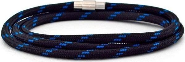 MAVİ SİYAH DESEN PARACORD ÜÇ SIRA SARMA ERKEK BİLEKLİK BT534 - Image 1