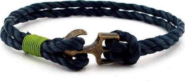 METAL ÇAPALI LACİVERT HALAT ERKEK BİLEKLİK BT119 - Image 1