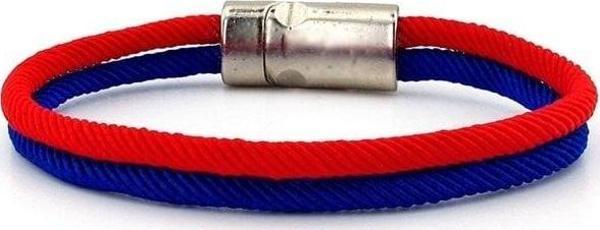 KIRMIZI LACİVERT İKİ SIRA METAL MIKNATIS ERKEK BİLEKLİK M014M - Image 1