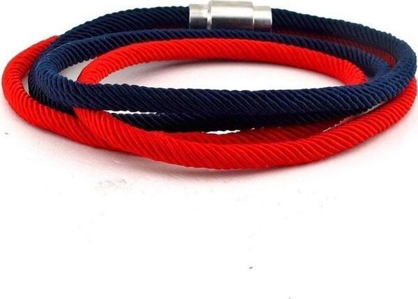KIRMIZI LACİVERT SARMA MIKNATISLI KLİPS ERKEK BİLEKLİK BT628 - Image 1
