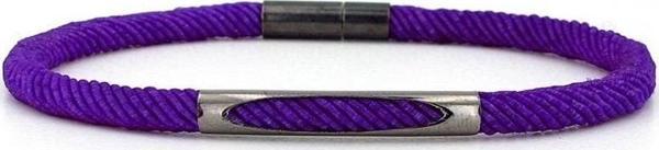 MOR ÖRGÜ İPLİ ANTRASİT METAL MIKNATISLI ERKEK BİLEKLİK M028M - Image 1