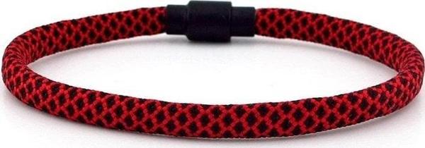 KIRMIZI SİYAH PARACORD İPLİ MIKNATISLI ERKEK BİLEKLİK M012D - Image 1